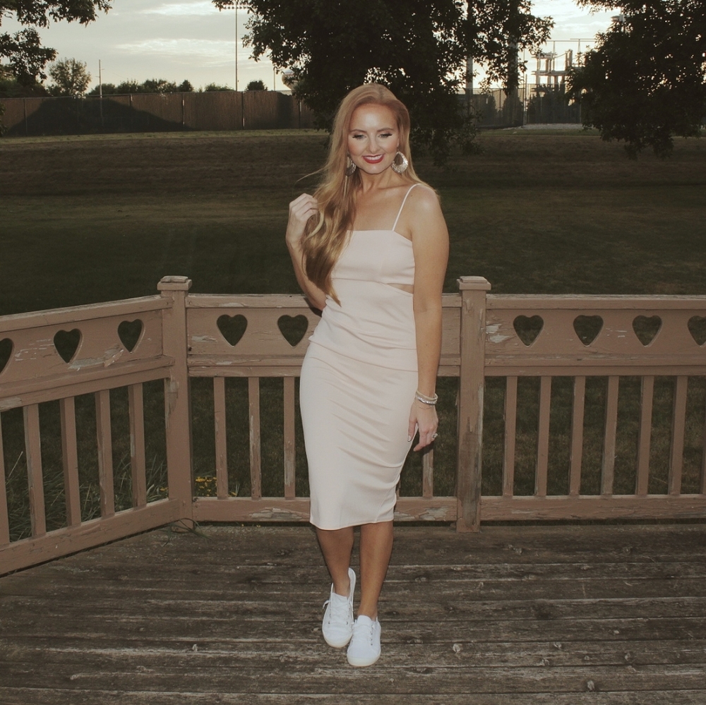 Nastygal bodycon cutout midi dress